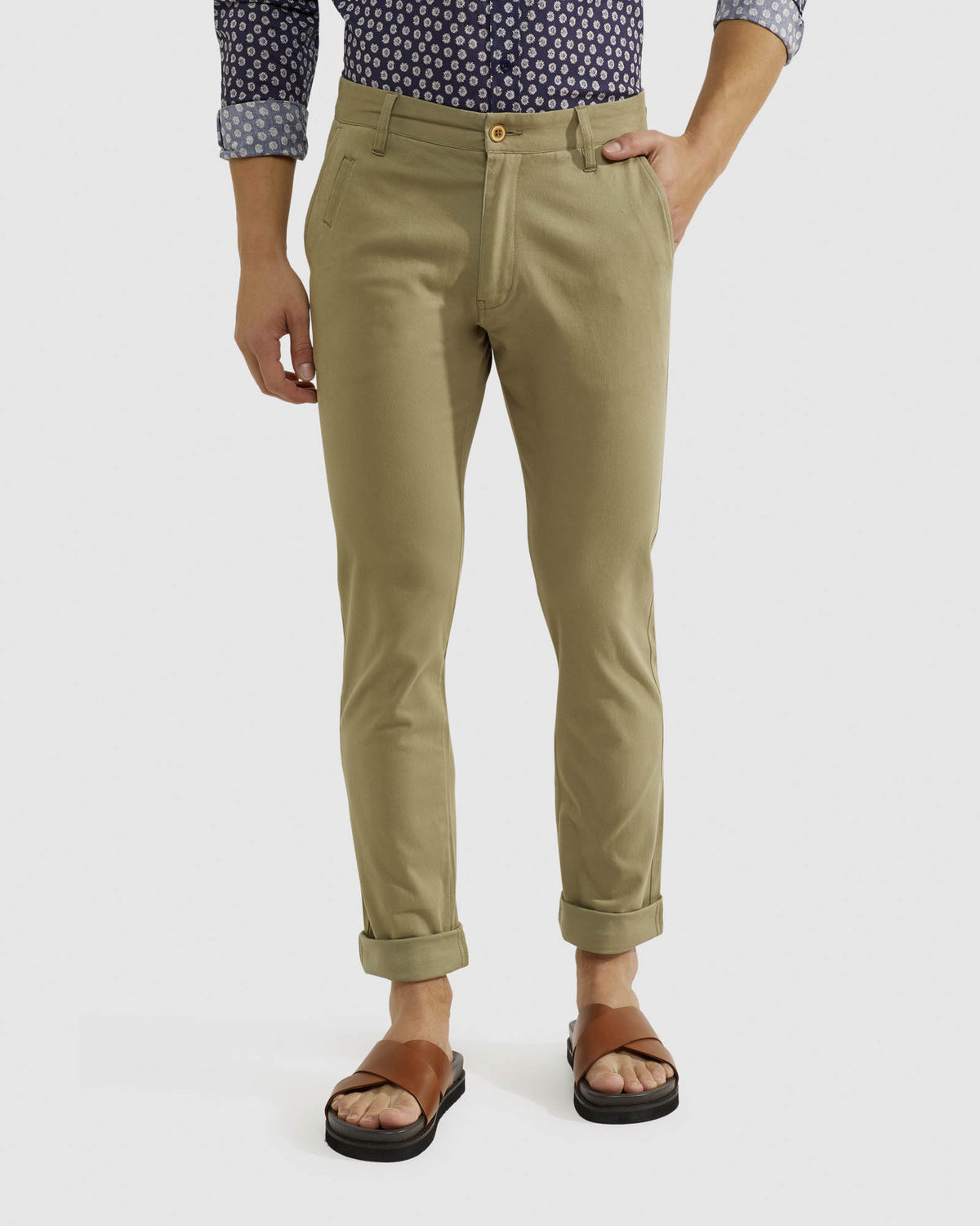 STRETCH SKINNY FIT ORGANIC COTTON CHINOS MENS TROUSERS