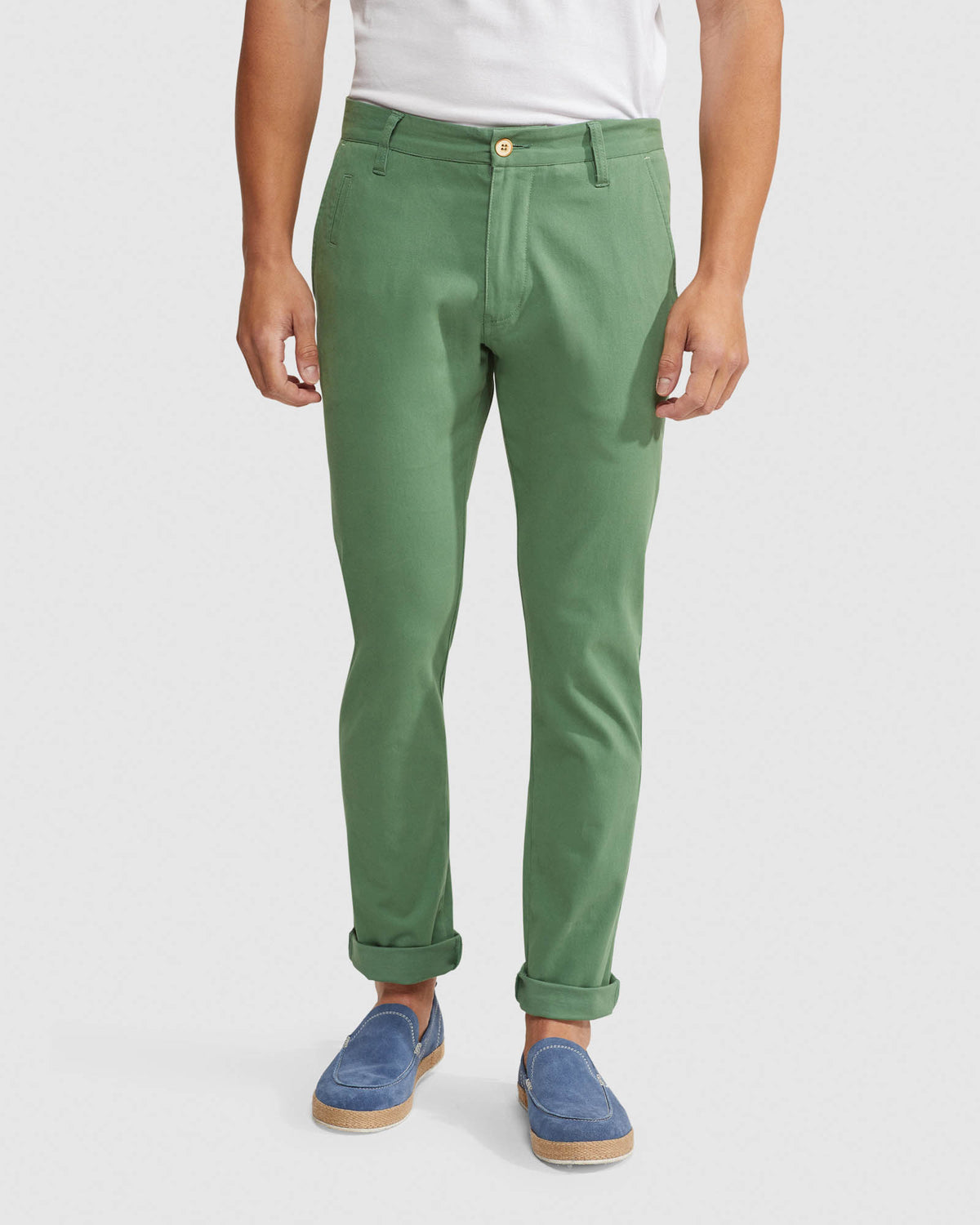 STRETCH SKINNY FIT ORGANIC COTTON CHINOS MENS TROUSERS