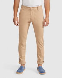 STRETCH SKINNY FIT ORGANIC COTTON CHINOS MENS TROUSERS