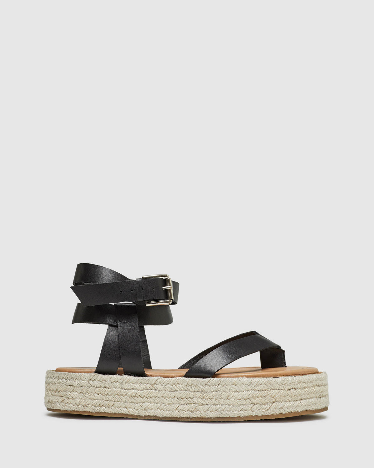 SOFIA LEATHER ESPADRILLE BLACK