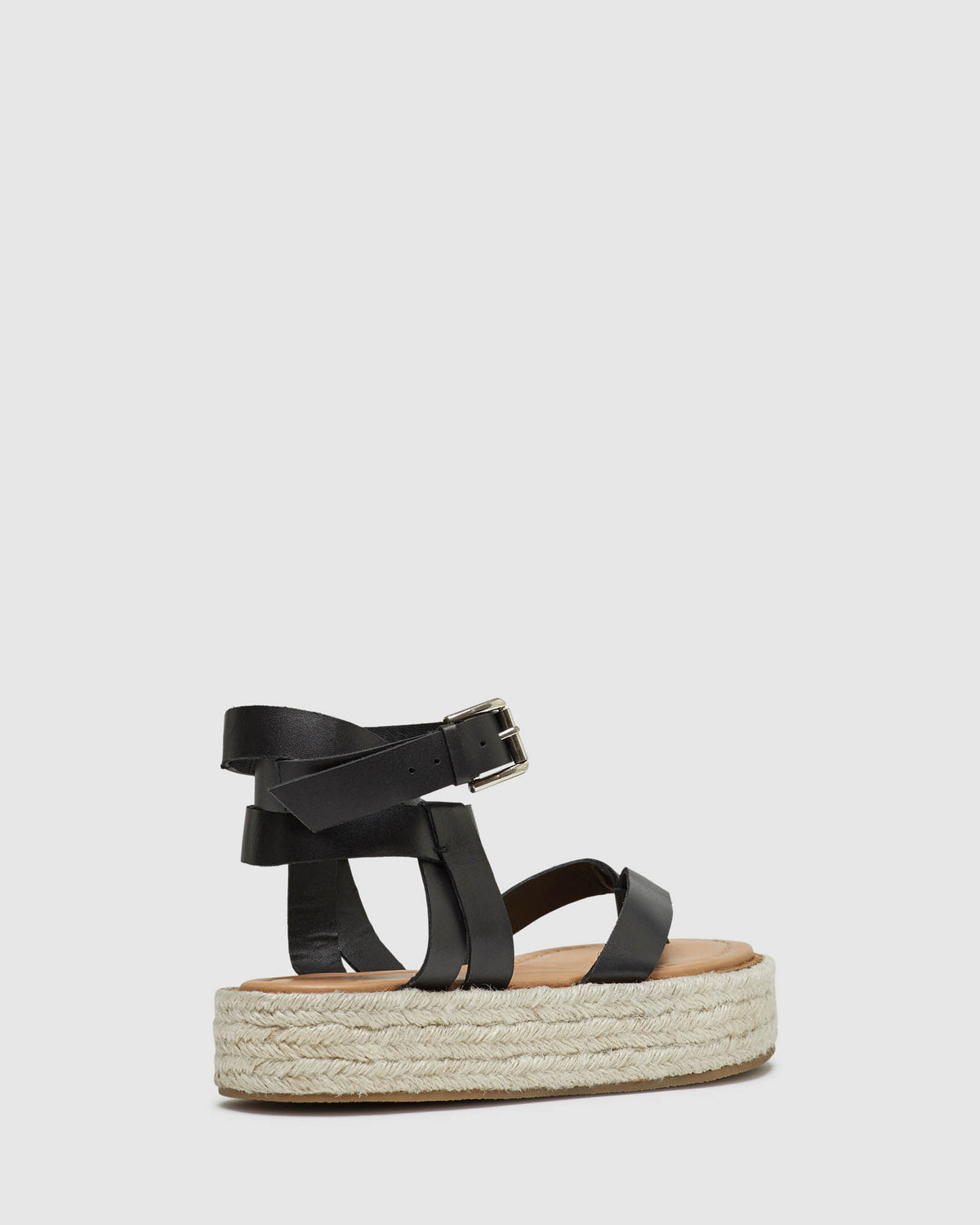 SOFIA LEATHER ESPADRILLE BLACK