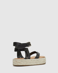 SOFIA LEATHER ESPADRILLE BLACK