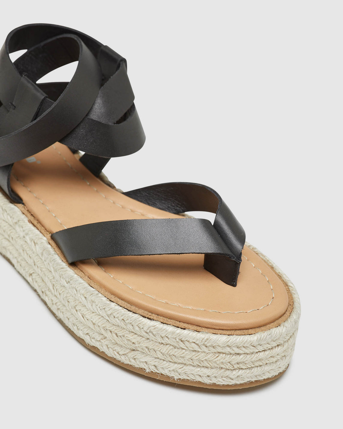 SOFIA LEATHER ESPADRILLE BLACK