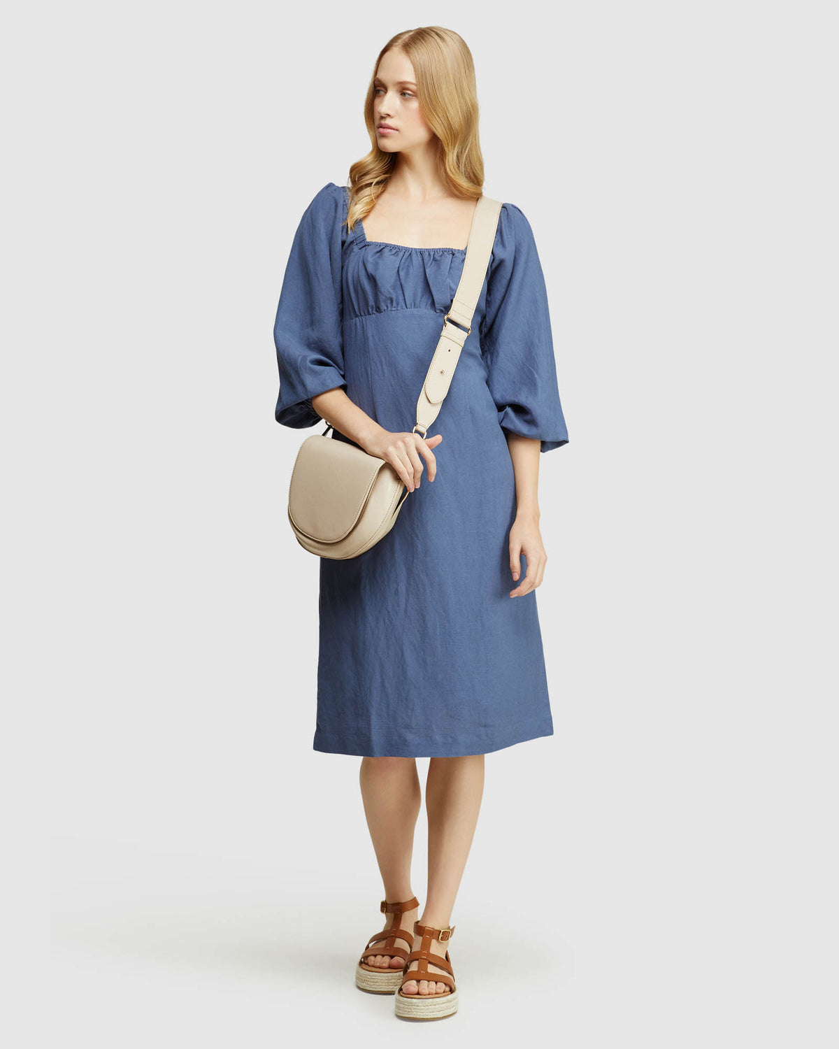 TAMIKA LINEN BLEND DRESS WOMENS DRESSES