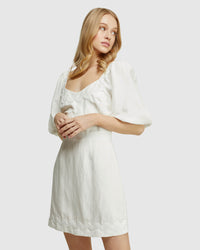 LORENA LINEN BLEND DRESS WOMENS DRESSES