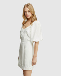 LORENA LINEN BLEND DRESS WOMENS DRESSES