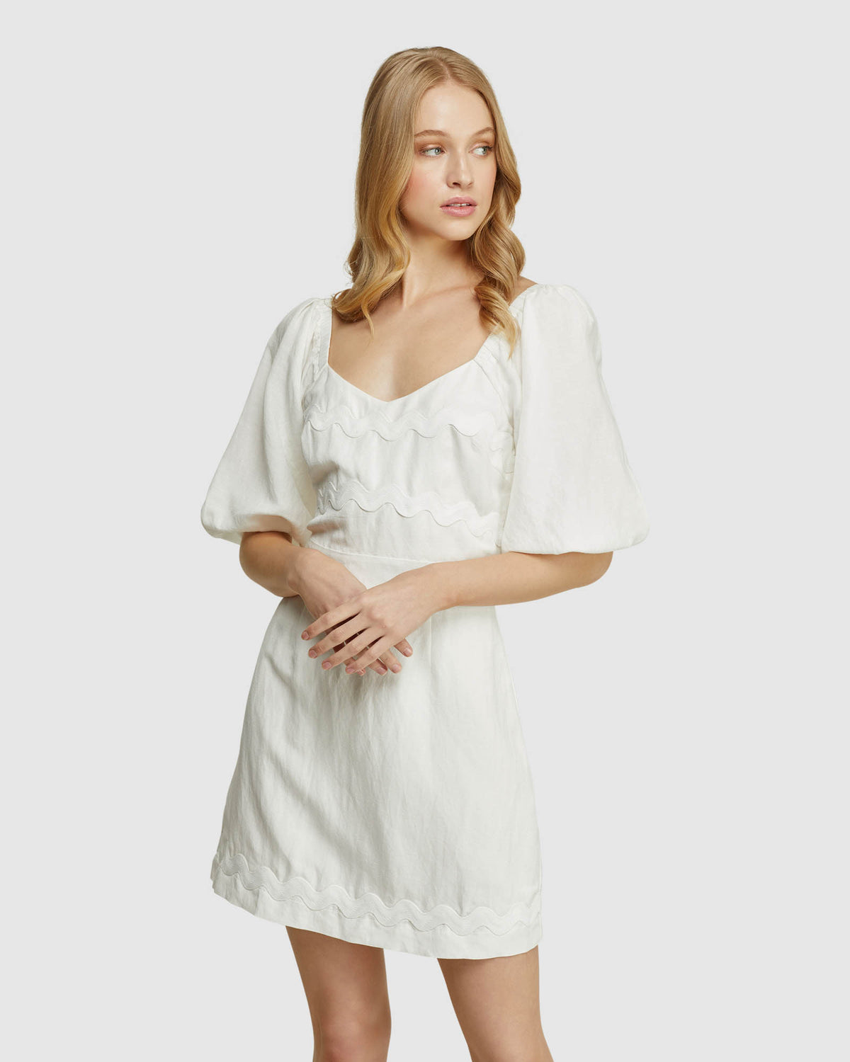 LORENA LINEN BLEND DRESS WOMENS DRESSES