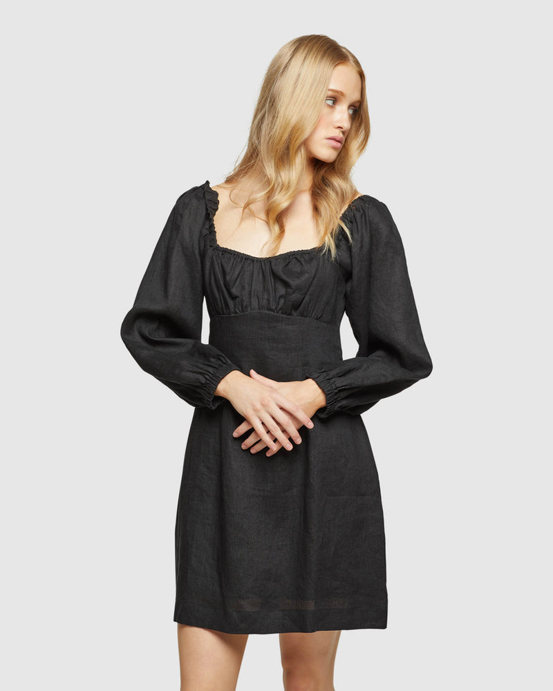 PETA LINEN BLEND DRESS WOMENS DRESSES