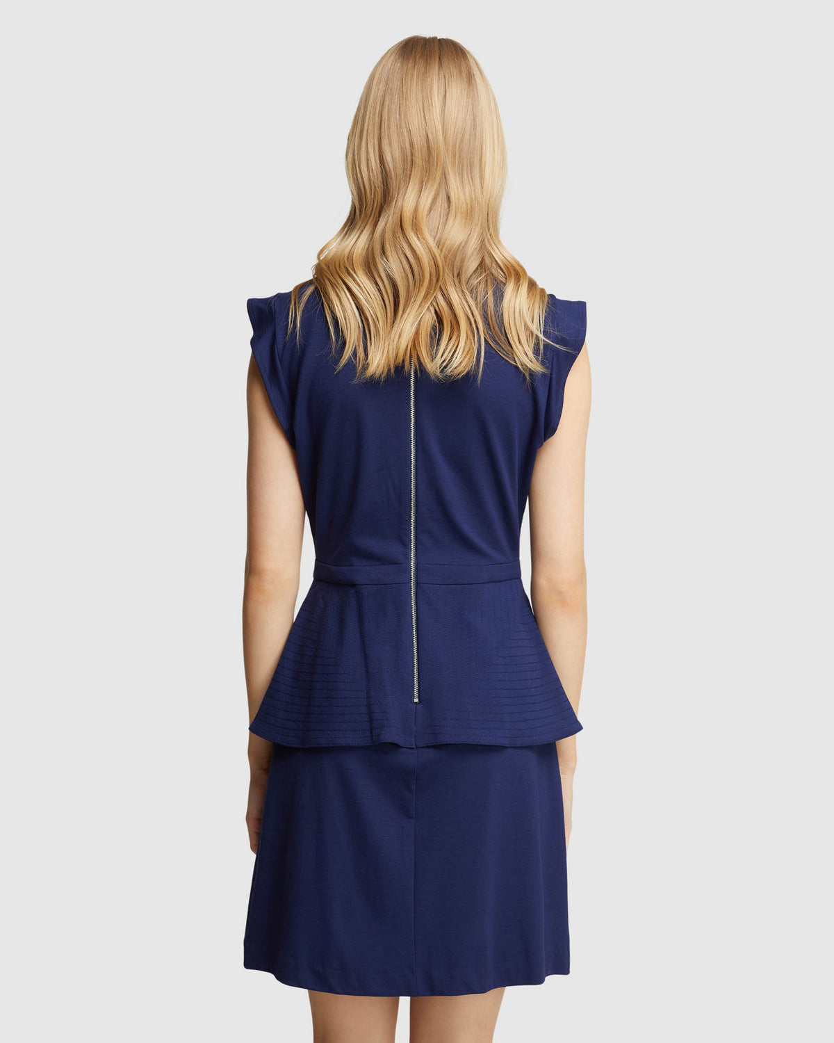 VERA PONTI PEPLUM MINI DRESS