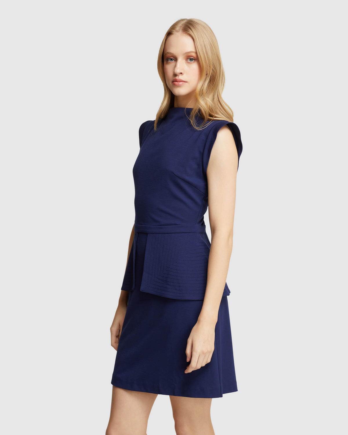 VERA PONTI PEPLUM MINI DRESS