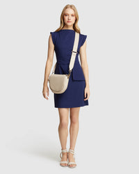 VERA PONTI PEPLUM MINI DRESS