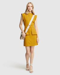 VERA PONTI PEPLUM MINI DRESS