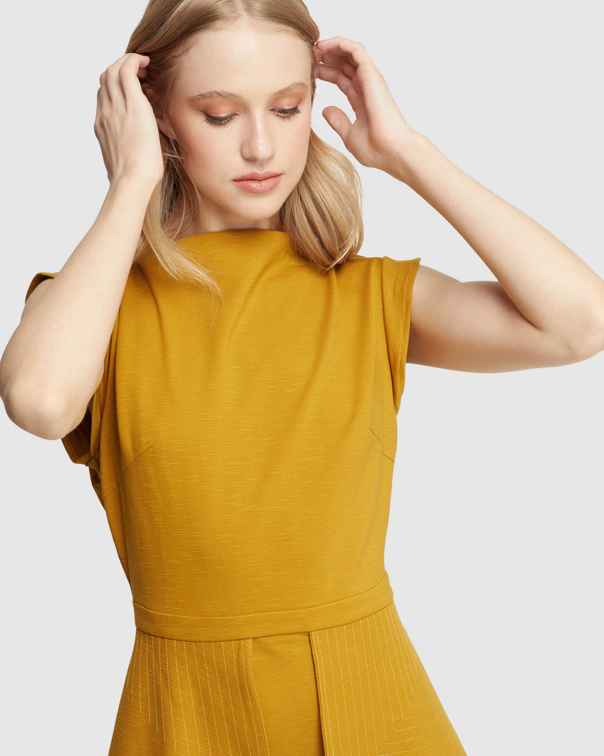 VERA PONTI PEPLUM MINI DRESS