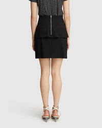 TOUCHE PONTI PEPLUM SKIRT