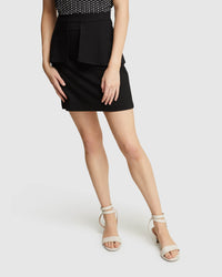 TOUCHE PONTI PEPLUM SKIRT