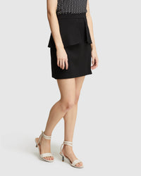 TOUCHE PONTI PEPLUM SKIRT