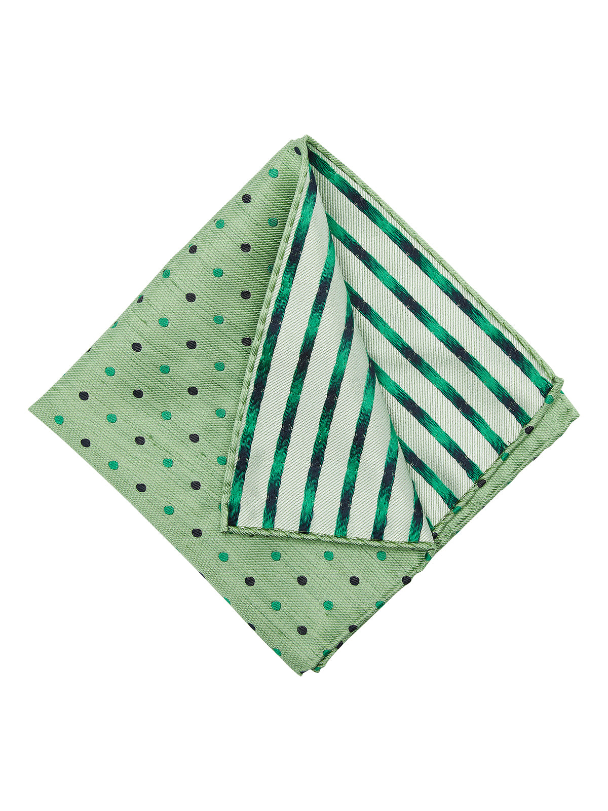 POCKET SQUARE LINEN BLEND SPOT AVOCADO