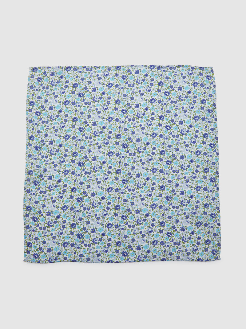 DITSY FLORAL POCKET SQUARE BLUE MULTI