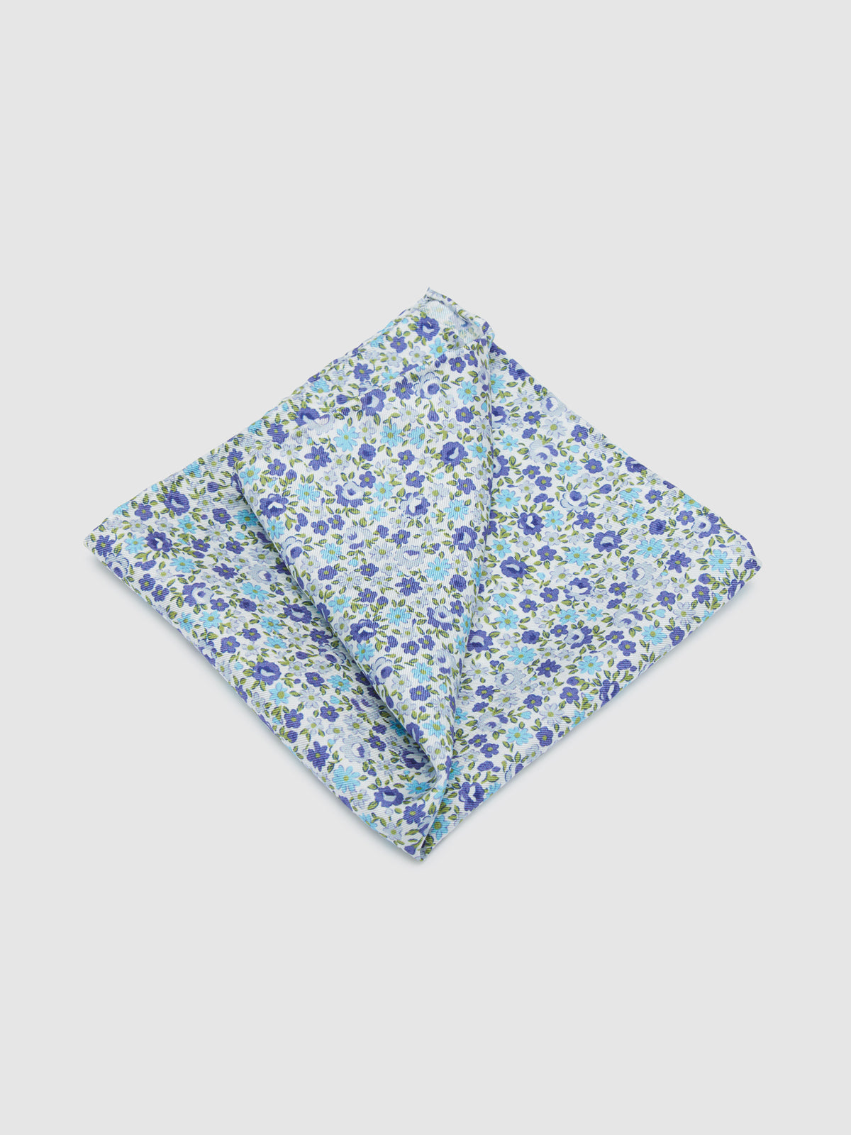 DITSY FLORAL POCKET SQUARE BLUE MULTI