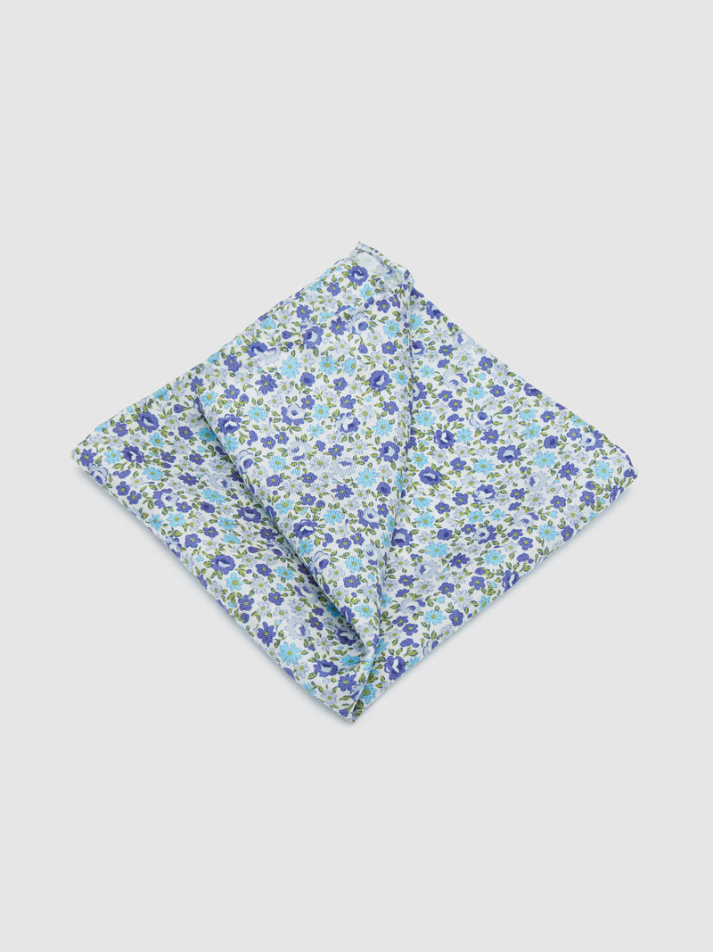 DITSY FLORAL POCKET SQUARE BLUE MULTI