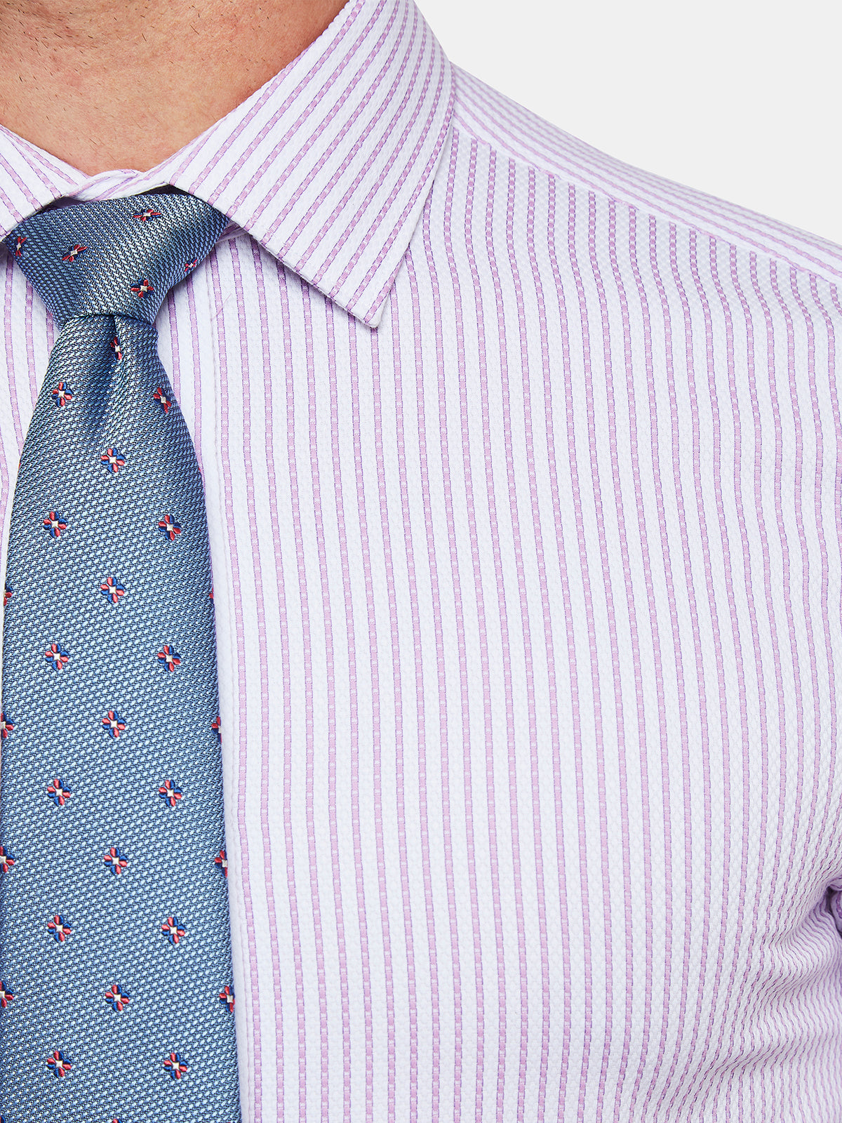 BECKTON DOBBY STRIPED SHIRT LILAC