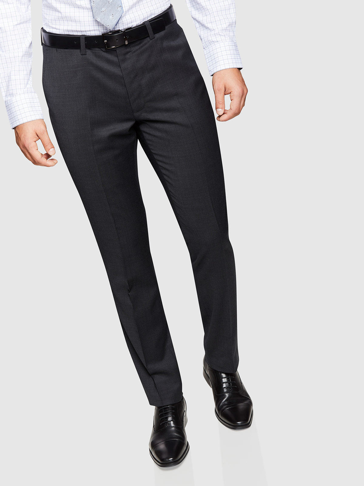 AUDEN WOOL SUIT TROUSERS CHARCOAL