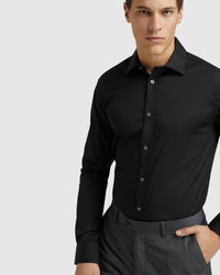 BLACK STRETCH TRAVEL SHIRT BLACK