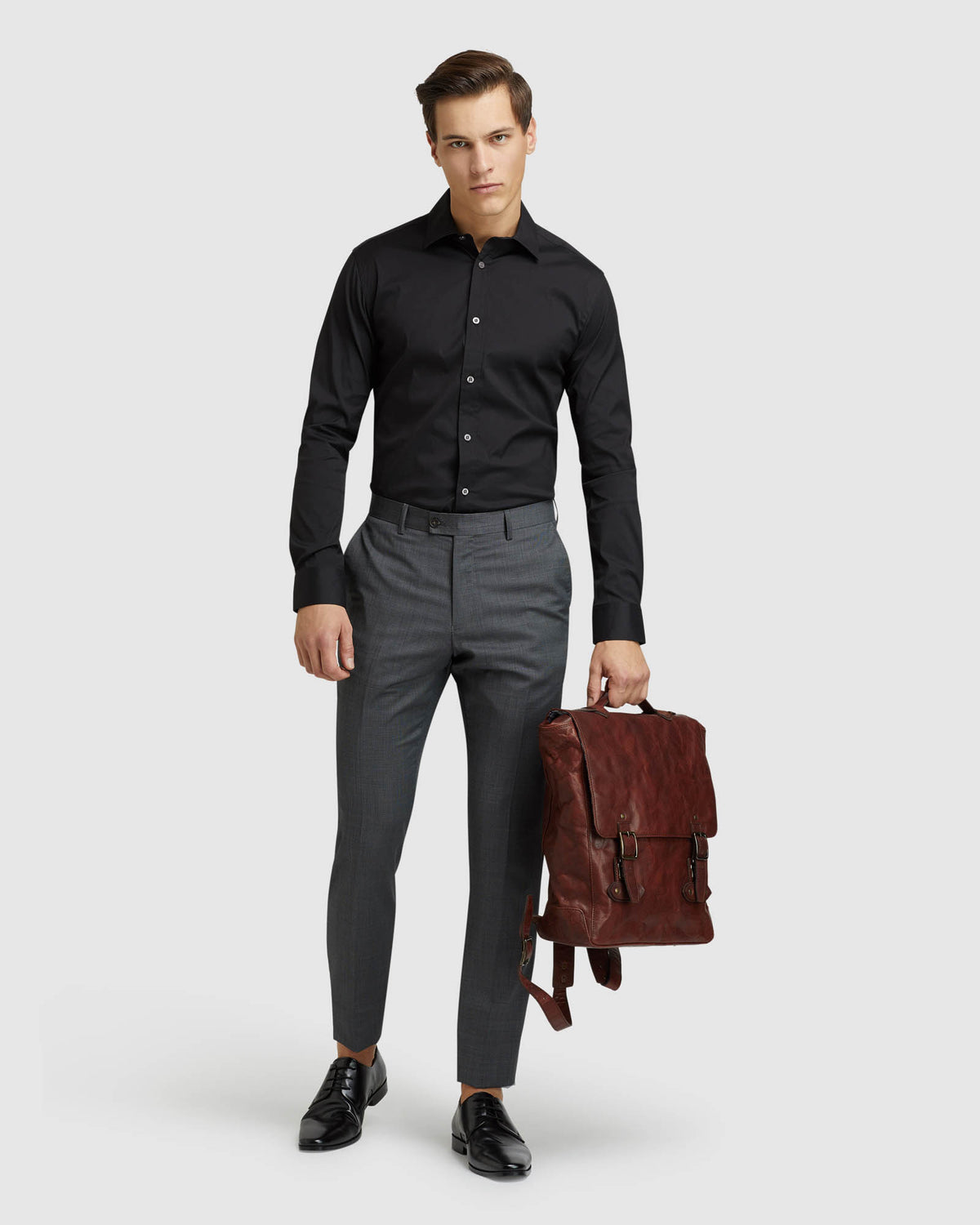 BLACK STRETCH TRAVEL SHIRT BLACK