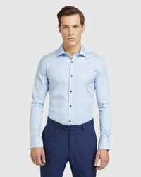 BLUE STRETCH TRAVEL SHIRT