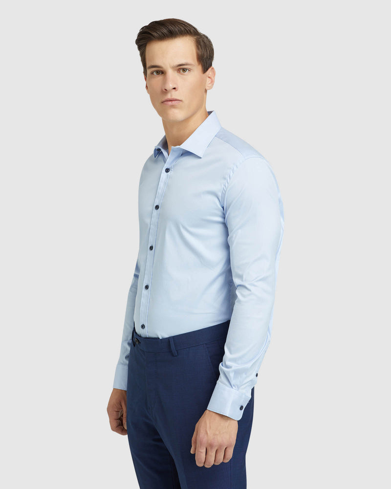 BLUE STRETCH TRAVEL SHIRT