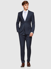 HOPKINS WOOL LYCRA SUIT TROUSERS NAVY