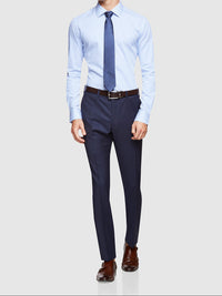 HOPKINS WOOL SUIT TROUSERS NAVY