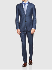 HOPKINS WOOL SUIT TROUSERS PETROL