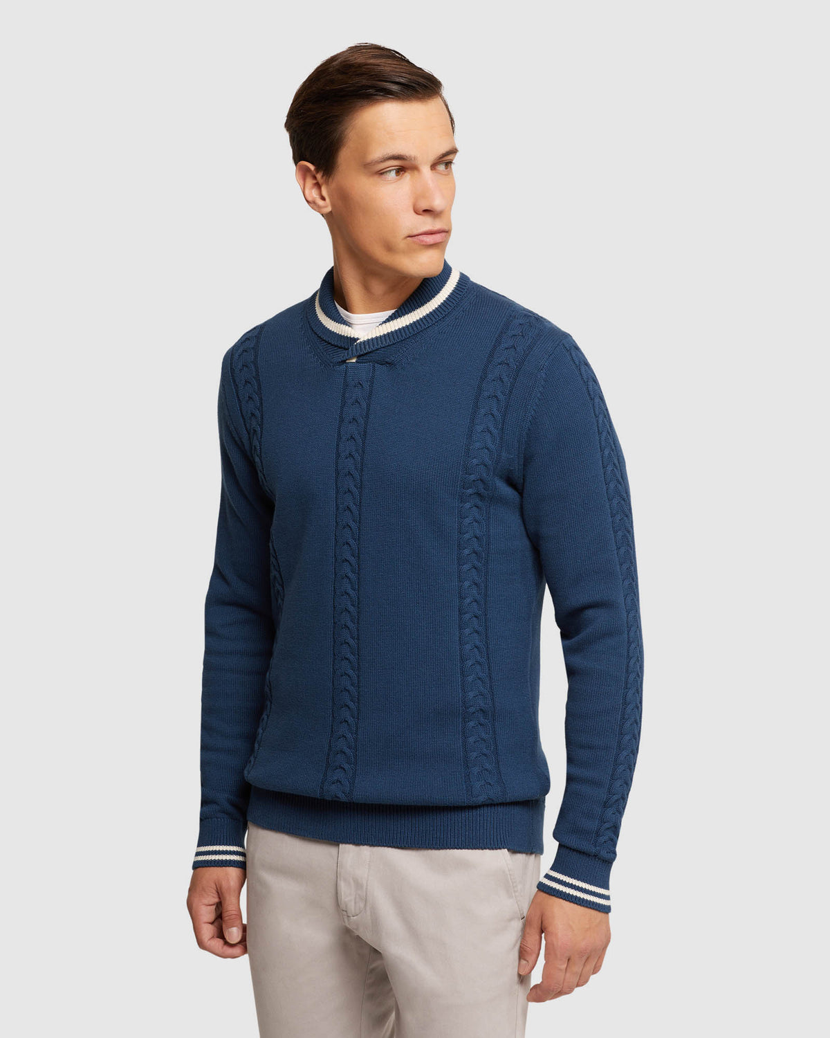 MILO COLLARED KNIT PULLOVER MENS KNITWEAR