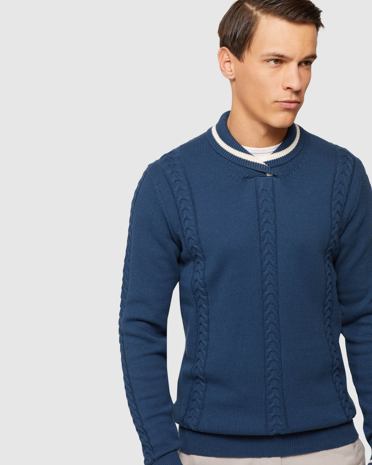 MILO COLLARED KNIT PULLOVER MENS KNITWEAR