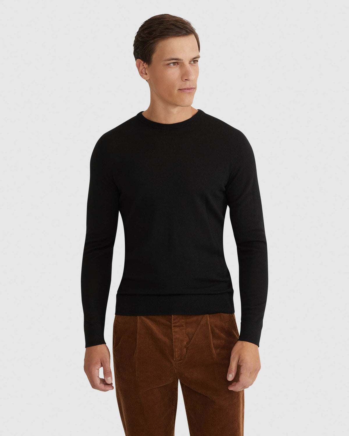 MERINO CREW NECK KNITTED PULLOVER MENS KNITWEAR