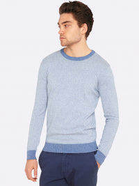 ROBBIE STRIPED KNIT PULLOVER GREY