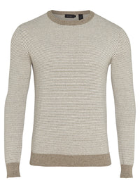 ROBBIE STRIPED KNIT PULLOVER GREY