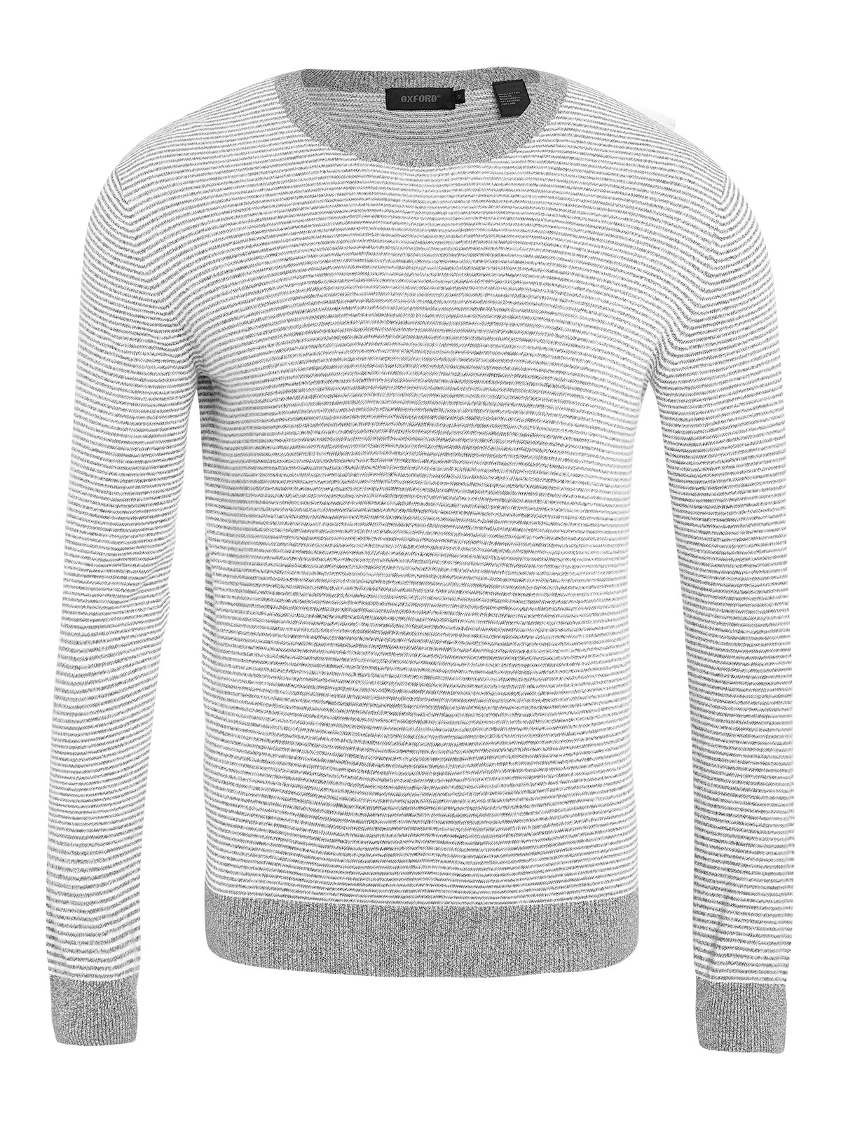 ROBBIE STRIPED KNIT PULLOVER GREY