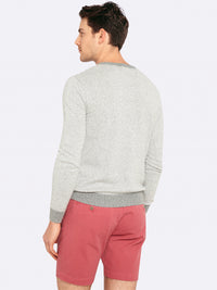 ROBBIE STRIPED KNIT PULLOVER GREY