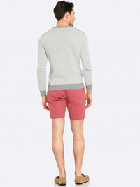 ROBBIE STRIPED KNIT PULLOVER GREY