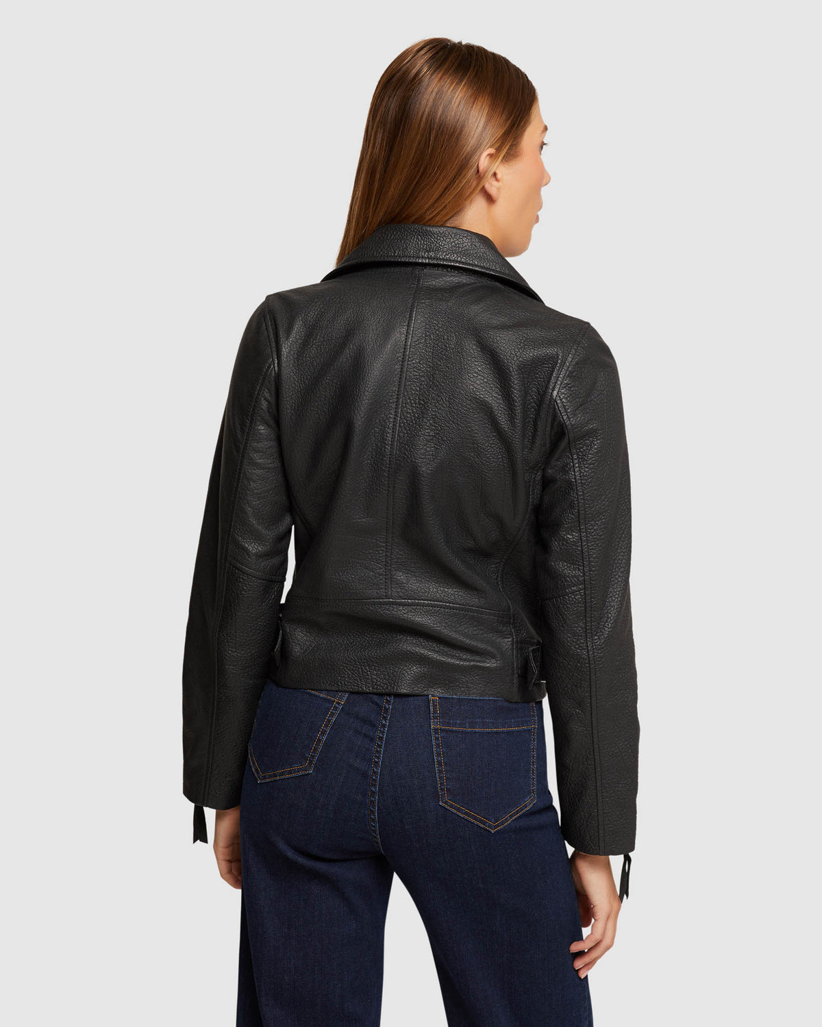 SANDY TEXTURED LEATHER JACKET WOMENS SUITS JKTS COATS