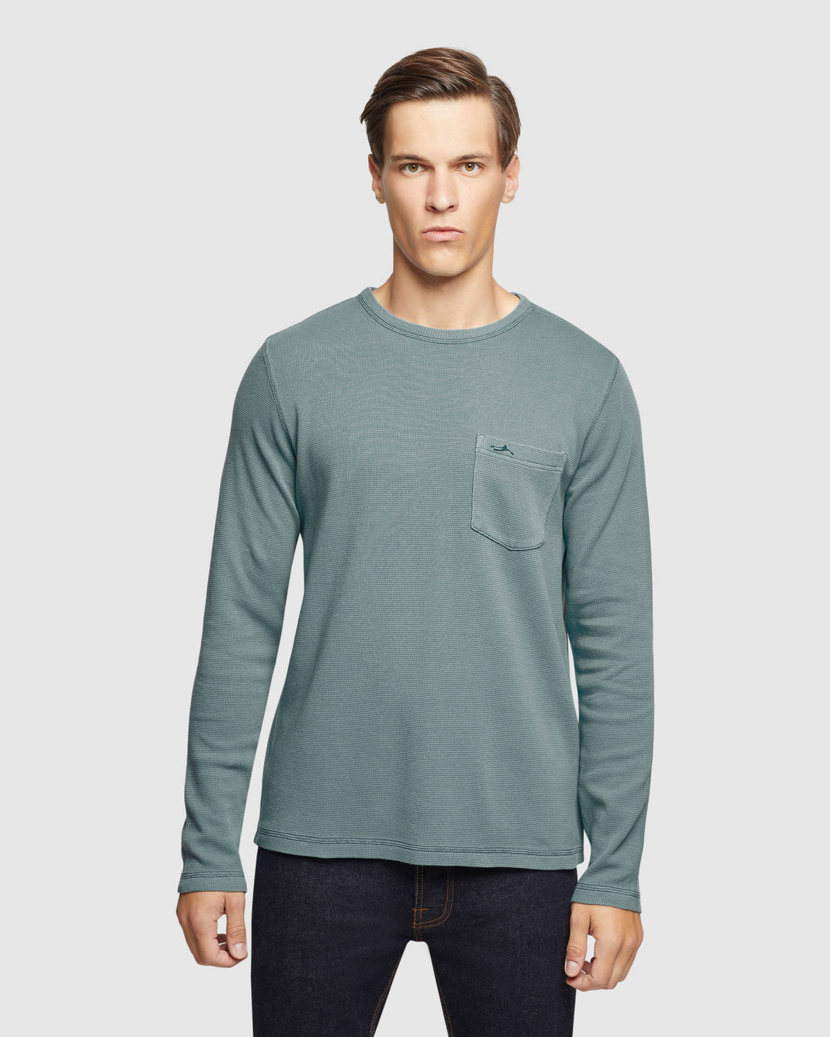 ALBERT WAFFLE CREW NECK L/S TEE MENS KNITS