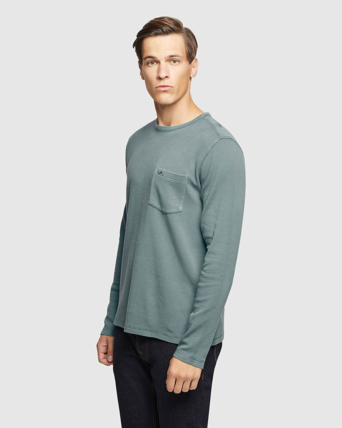 ALBERT WAFFLE CREW NECK L/S TEE MENS KNITS