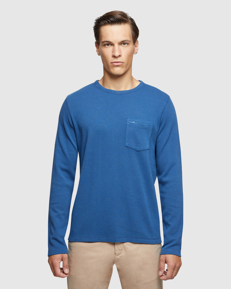 ALBERT WAFFLE CREW NECK LONG SLEEVE TEE MENS KNITS