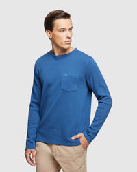 ALBERT WAFFLE CREW NECK LONG SLEEVE TEE MENS KNITS