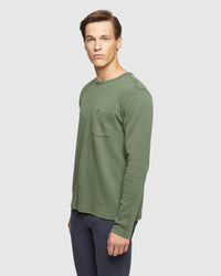 ALBERT WAFFLE CREW NECK L/S TEE MENS KNITS