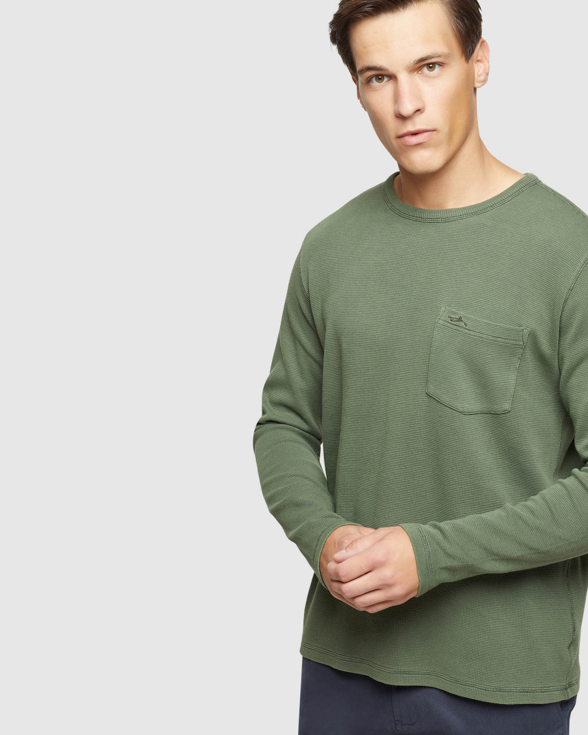 ALBERT WAFFLE CREW NECK L/S TEE MENS KNITS