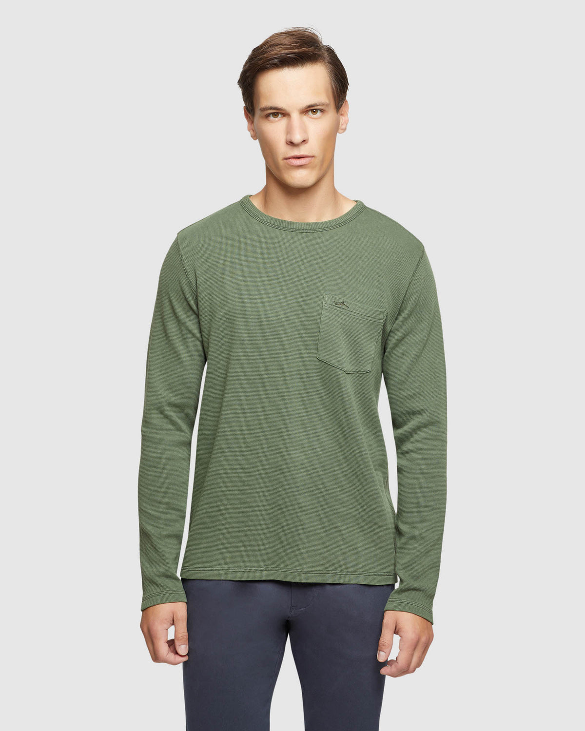 ALBERT WAFFLE CREW NECK L/S TEE MENS KNITS