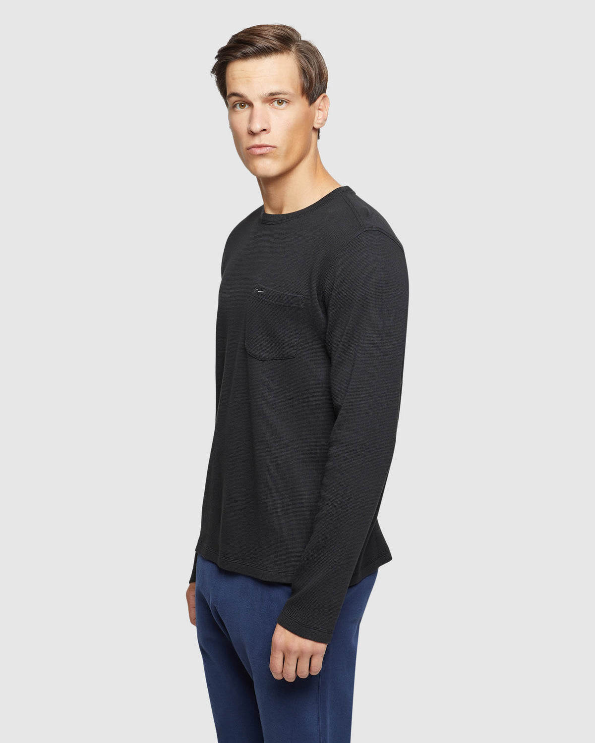 ALBERT WAFFLE CREW NECK L/S TEE MENS KNITS